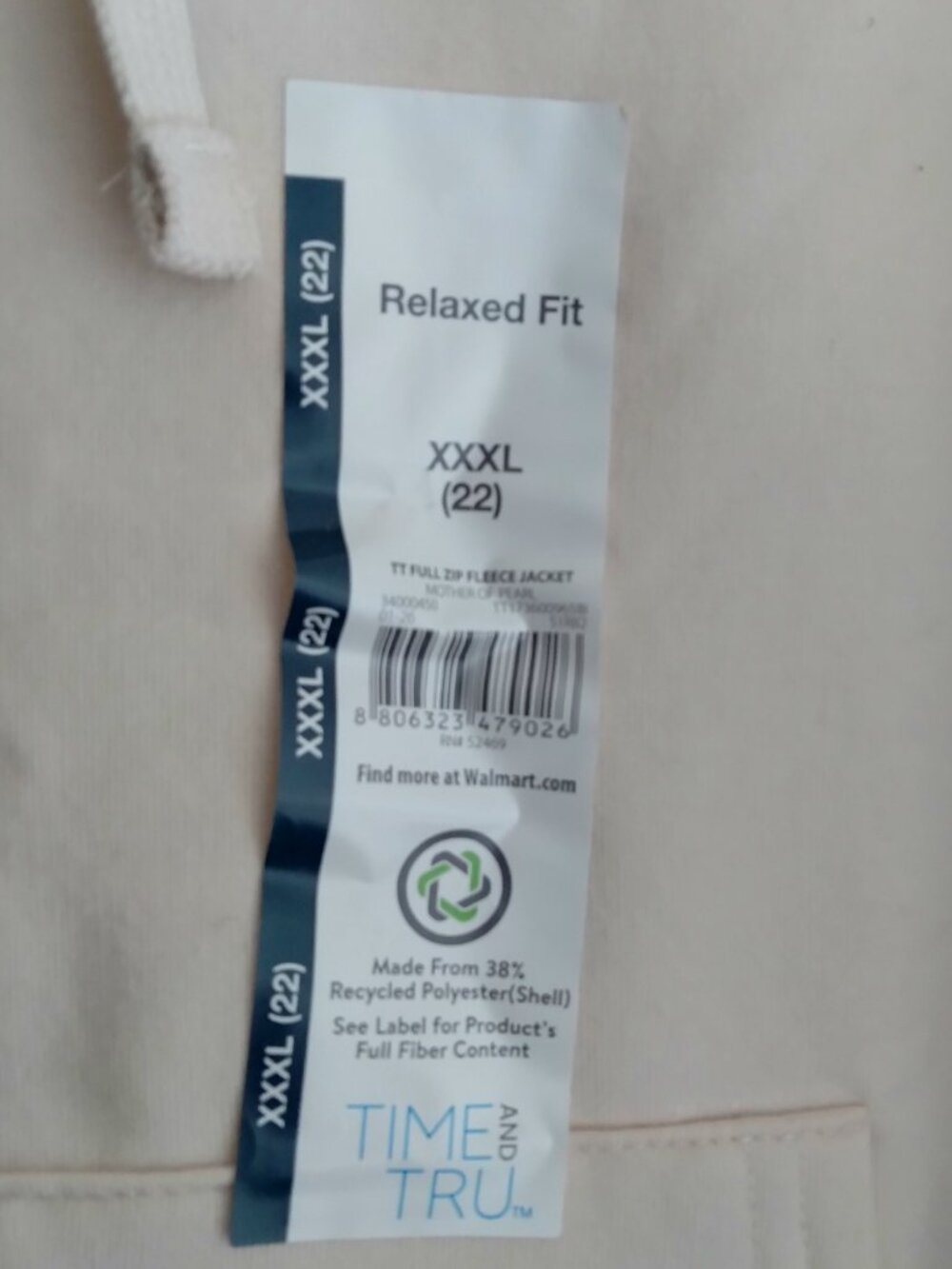 NWT Time & Tru Full-Zip Fleece Jacket /Hoodie - Picture 3 of 7